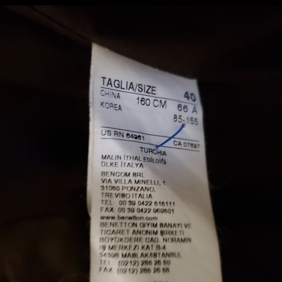 UNITED COLORS OF BENETTON Women's Taupe Double Breasted Wool Coat US 10 / EU 40 - Picture 6 of 8